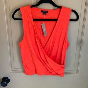 Women’s ribbed red J Crew v-neck tank large L